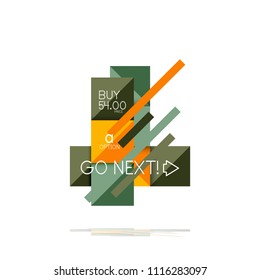 Square option infographic banner. Data and information visualization, geometric design. Vector illustration