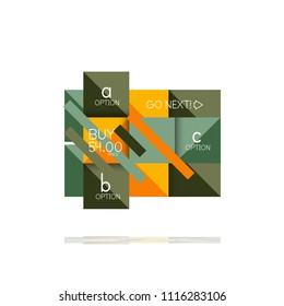 Square option infographic banner. Data and information visualization, geometric design. Vector illustration