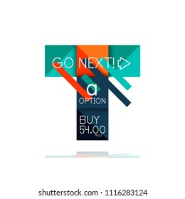 Square option infographic banner. Data and information visualization, geometric design. Vector illustration