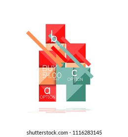 Banner gráfico de opción cuadrada. Visualización de datos e información, diseño geométrico. Ilustración del vector