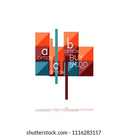 Square option infographic banner. Data and information visualization, geometric design. Vector illustration