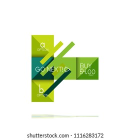 Banner gráfico de opción cuadrada. Visualización de datos e información, diseño geométrico. Ilustración del vector