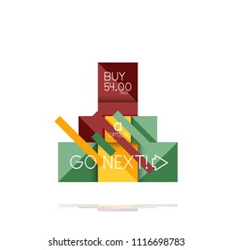 Square option infographic banner. Data and information visualization, geometric design. Vector illustration