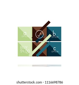 Banner gráfico de opción cuadrada. Visualización de datos e información, diseño geométrico. Ilustración del vector