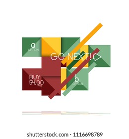 Square option infographic banner. Data and information visualization, geometric design. Vector illustration