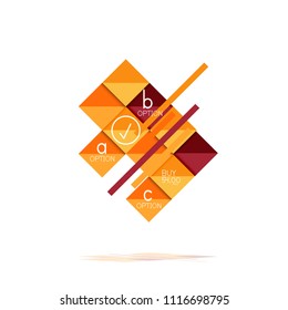 Square option infographic banner. Data and information visualization, geometric design. Vector illustration