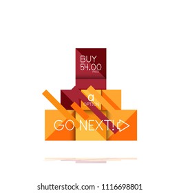 Square option infographic banner. Data and information visualization, geometric design. Vector illustration