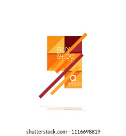 Banner gráfico de opción cuadrada. Visualización de datos e información, diseño geométrico. Ilustración del vector