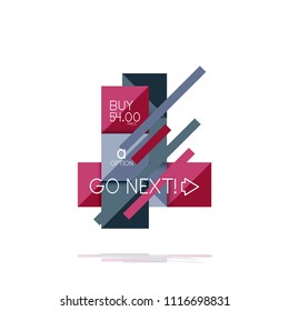 Banner infográfico de opção quadrado. Visualização de dados e informações, design geométrico. Ilustração vetorial