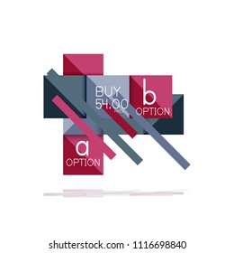 Square option infographic banner. Data and information visualization, geometric design. Vector illustration