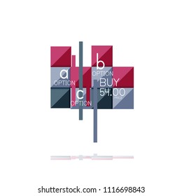 Square option infographic banner. Data and information visualization, geometric design. Vector illustration