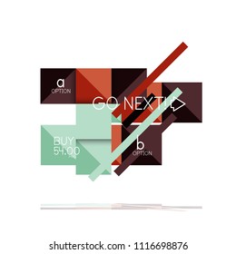 Square option infographic banner. Data and information visualization, geometric design. Vector illustration
