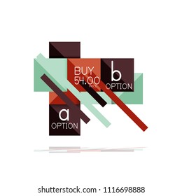 Quadratischer Option Infografik-Banner. Visualisierung von Daten und Informationen, geometrisches Design. Vektorgrafik