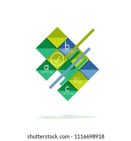 Square option infographic banner. Data and information visualization, geometric design. Vector illustration