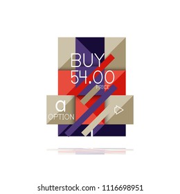 Square option infographic banner. Data and information visualization, geometric design. Vector illustration