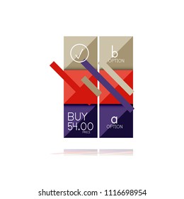Square option infographic banner. Data and information visualization, geometric design. Vector illustration