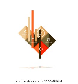 Banner gráfico de opción cuadrada. Visualización de datos e información, diseño geométrico. Ilustración del vector