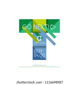 Banner gráfico de opción cuadrada. Visualización de datos e información, diseño geométrico. Ilustración del vector