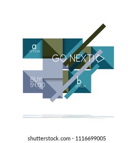 Square option infographic banner. Data and information visualization, geometric design. Vector illustration