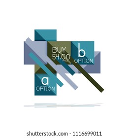 Square option infographic banner. Data and information visualization, geometric design. Vector illustration