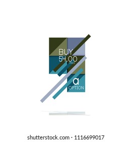 Banner gráfico de opción cuadrada. Visualización de datos e información, diseño geométrico. Ilustración del vector