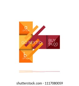 Square option infographic banner. Data and information visualization, geometric design. Vector illustration