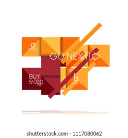 Square option infographic banner. Data and information visualization, geometric design. Vector illustration