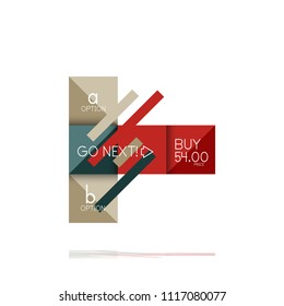 Square option infographic banner. Data and information visualization, geometric design. Vector illustration