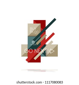 Square option infographic banner. Data and information visualization, geometric design. Vector illustration