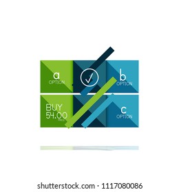 Square option infographic banner. Data and information visualization, geometric design. Vector illustration