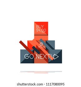 Banner gráfico de opción cuadrada. Visualización de datos e información, diseño geométrico. Ilustración del vector