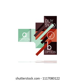 Square option infographic banner. Data and information visualization, geometric design. Vector illustration