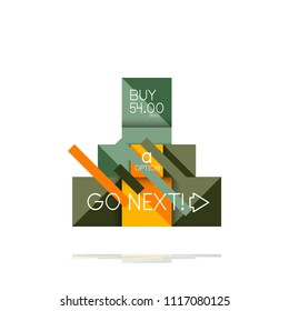 Banner gráfico de opción cuadrada. Visualización de datos e información, diseño geométrico. Ilustración del vector