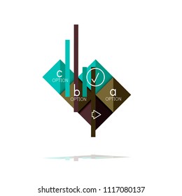 Square option infographic banner. Data and information visualization, geometric design. Vector illustration