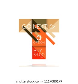 Square option infographic banner. Data and information visualization, geometric design. Vector illustration