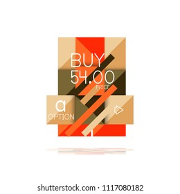 Square option infographic banner. Data and information visualization, geometric design. Vector illustration