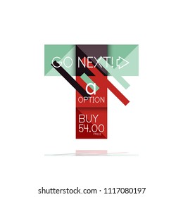 Square option infographic banner. Data and information visualization, geometric design. Vector illustration