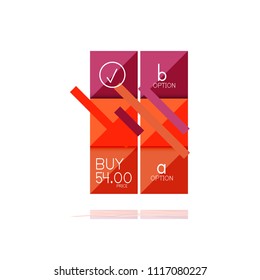 Square option infographic banner. Data and information visualization, geometric design. Vector illustration