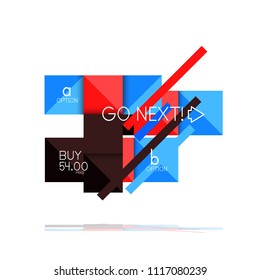 Square option infographic banner. Data and information visualization, geometric design. Vector illustration