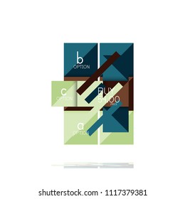 Quadratischer Option Infografik-Banner. Visualisierung von Daten und Informationen, geometrisches Design. Vektorgrafik
