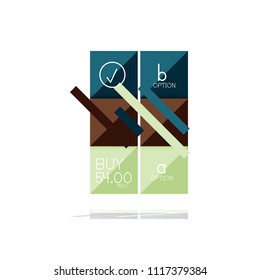 Square option infographic banner. Data and information visualization, geometric design. Vector illustration