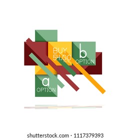 Square option infographic banner. Data and information visualization, geometric design. Vector illustration