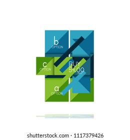 Square option infographic banner. Data and information visualization, geometric design. Vector illustration