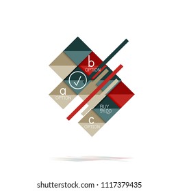 Square option infographic banner. Data and information visualization, geometric design. Vector illustration