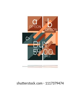 Square option infographic banner. Data and information visualization, geometric design. Vector illustration