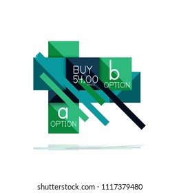 Square option infographic banner. Data and information visualization, geometric design. Vector illustration