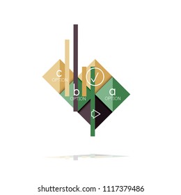 Square option infographic banner. Data and information visualization, geometric design. Vector illustration