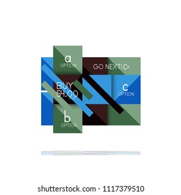 Square option infographic banner. Data and information visualization, geometric design. Vector illustration