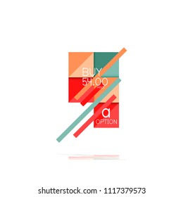 Banner gráfico de opción cuadrada. Visualización de datos e información, diseño geométrico. Ilustración del vector