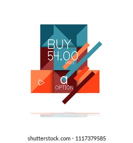 Square option infographic banner. Data and information visualization, geometric design. Vector illustration